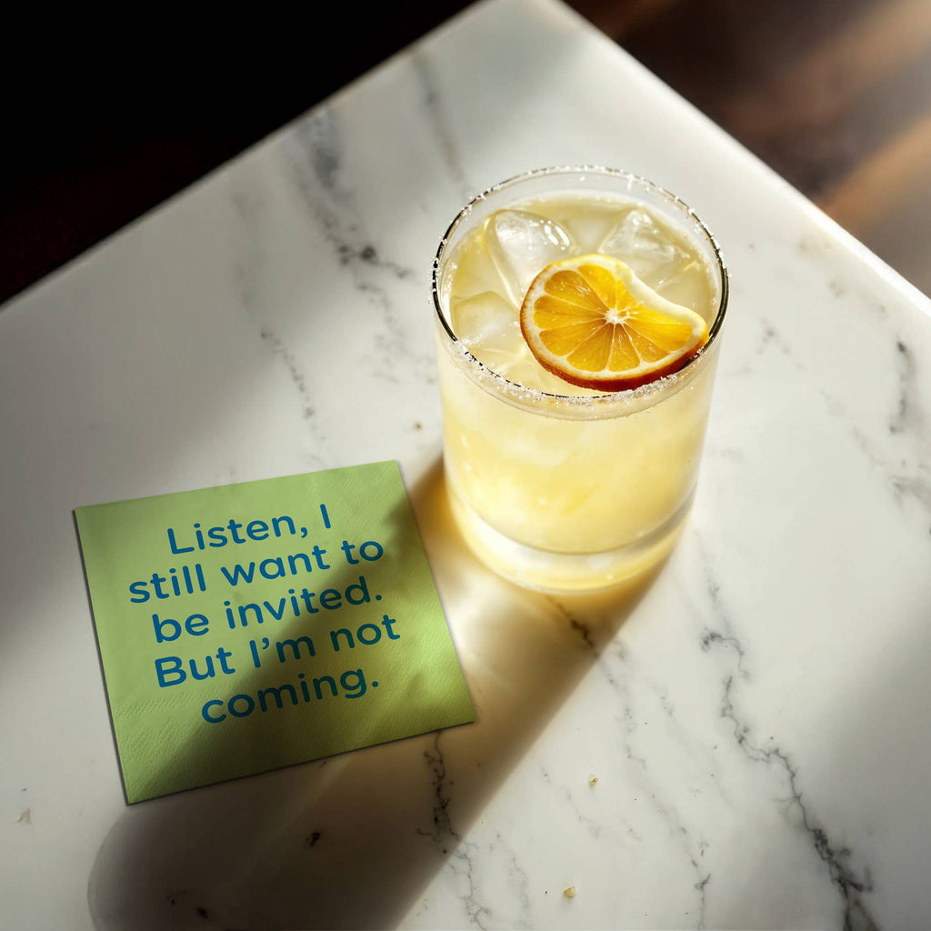 Funny Cocktail Napkins - Want to be invited