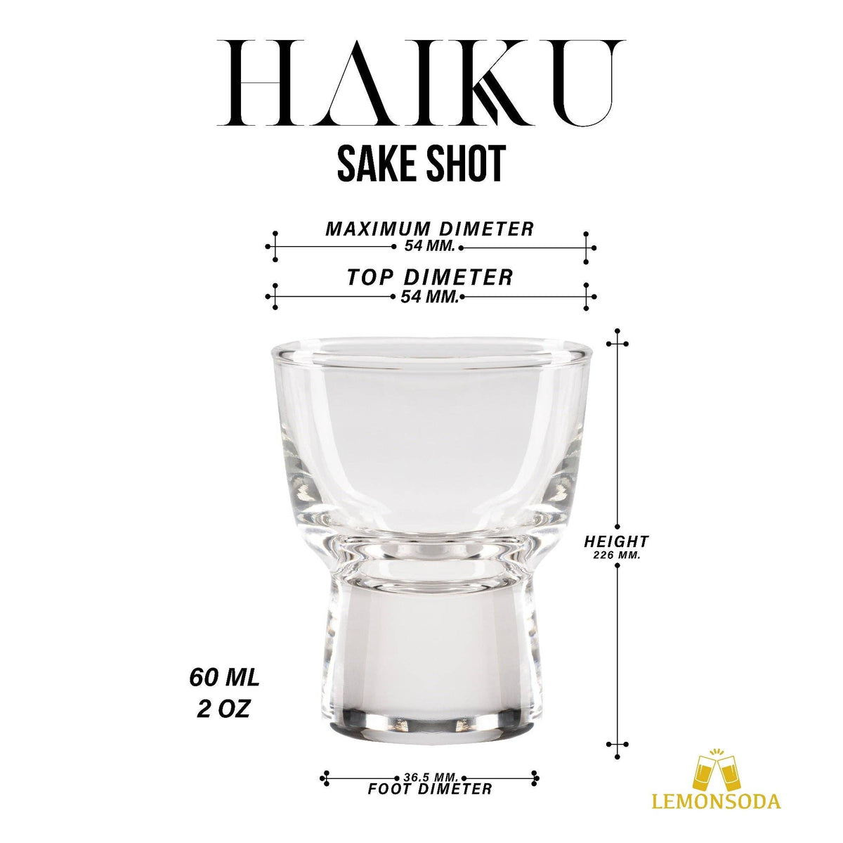 Haiku Sake Shot Glasses - (60 mL / 2 fl. oz.) (1pc)
