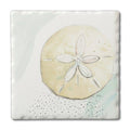 Sand Dollar Single Absorbent Stone Tumbled Tile Coaster