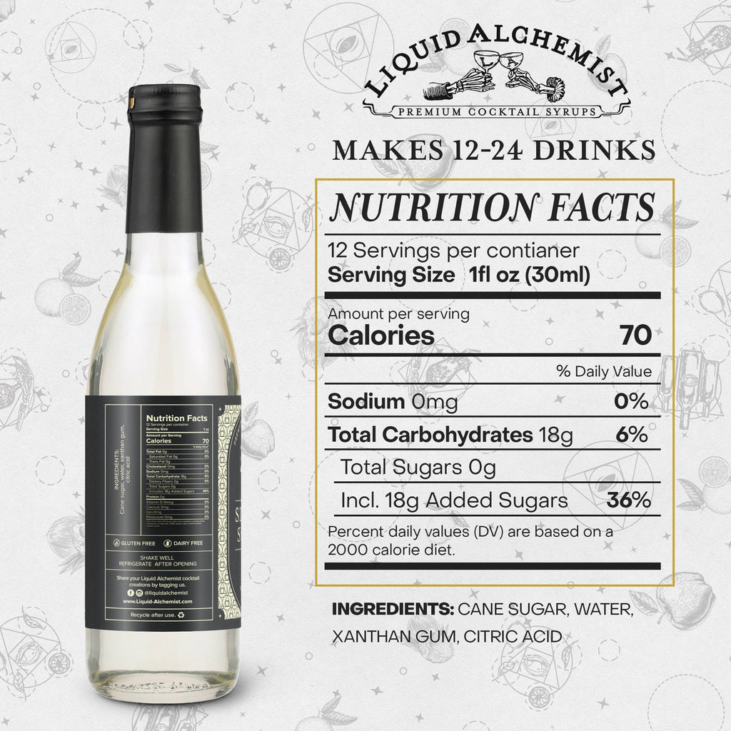 Simple Syrup for Cocktails, Coffee & Drinks: 375ml