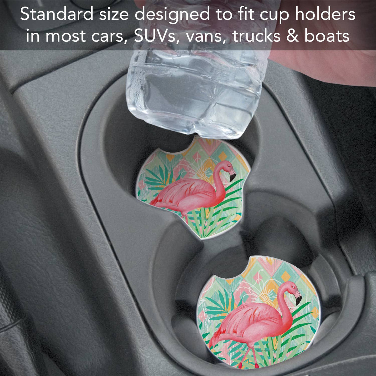 Diamond Flamingo Bulk Stone Car Coaster