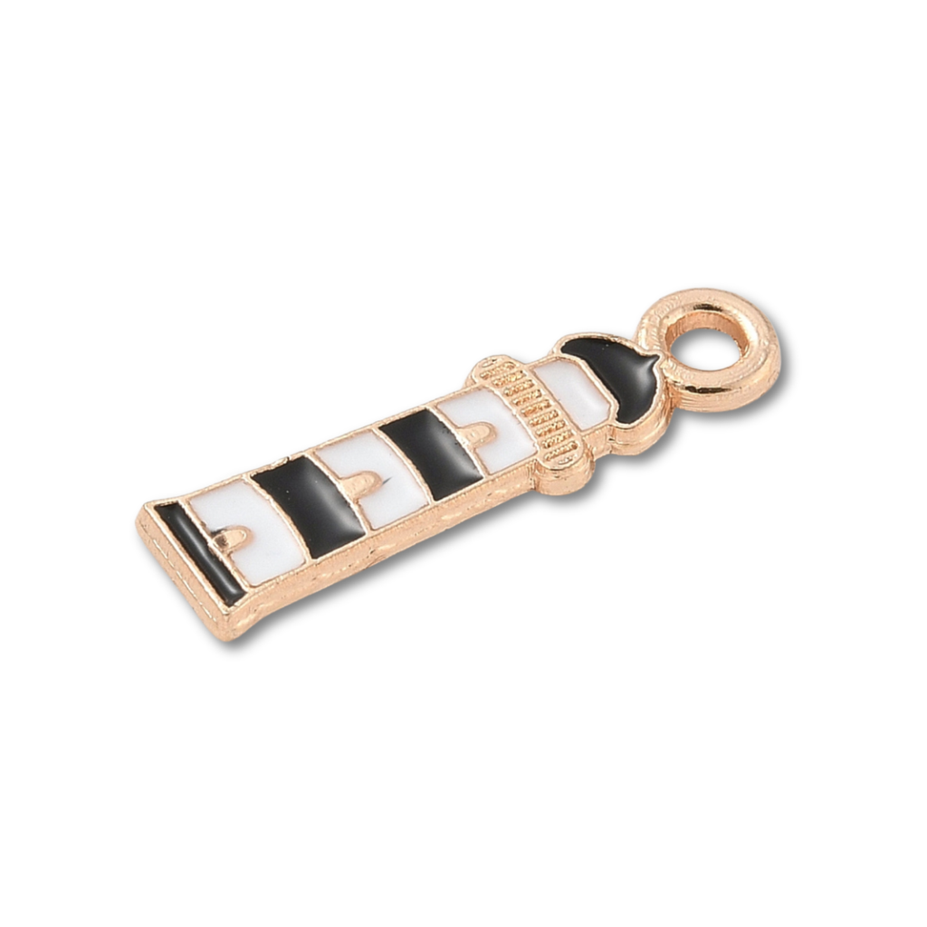 Lighthouse Gold Black Charm