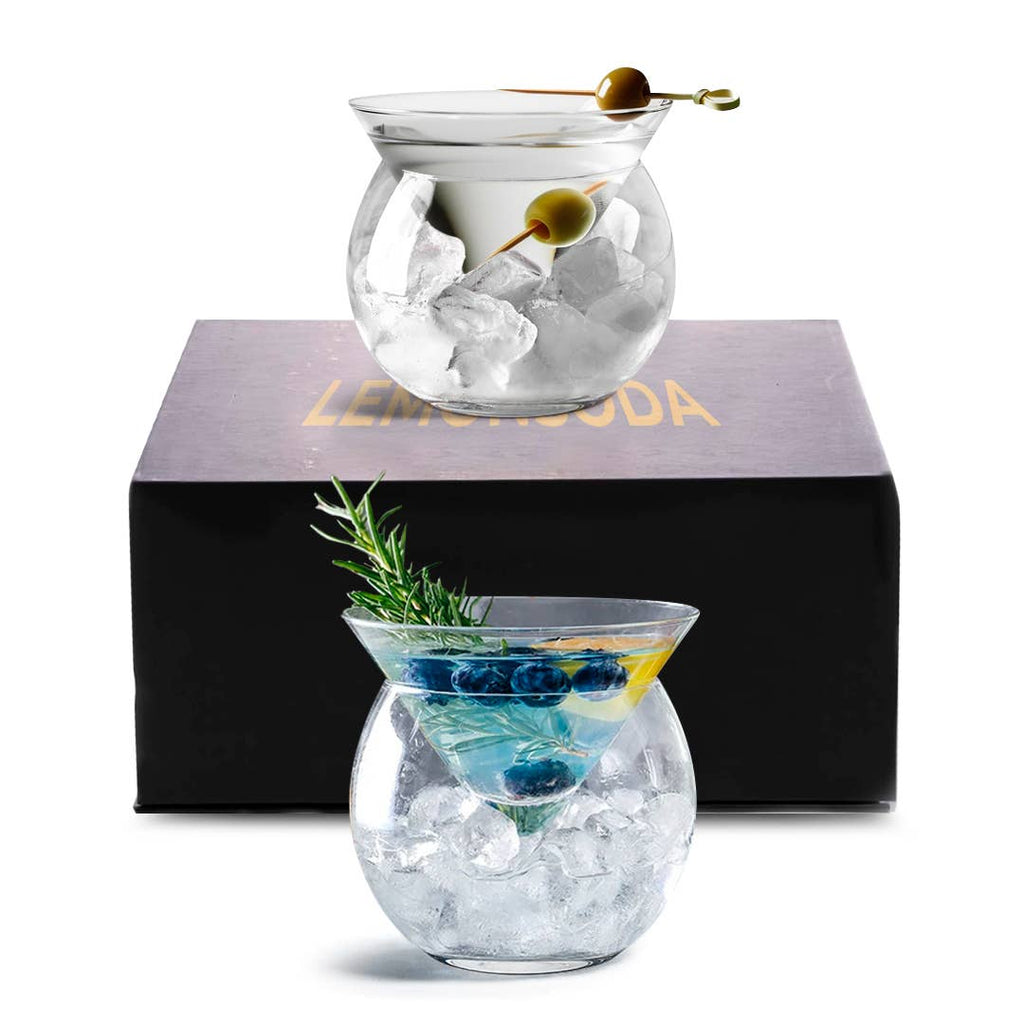 Stemless Martini Glasses with Chiller (7oz) (1pc)