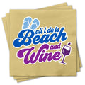 Funny Cocktail Napkins - Beach and Wine