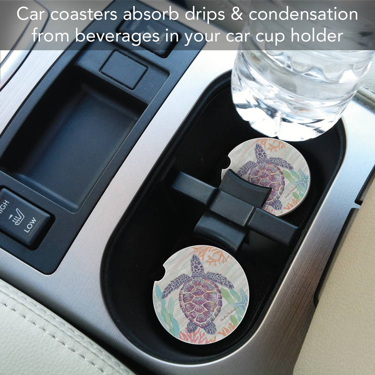 Salt and Sea Absorbent Stone Car Coaster 1 Pk