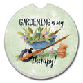 Gardening Is My Therapy Absorbent Stone Car Coaster 1 Pk