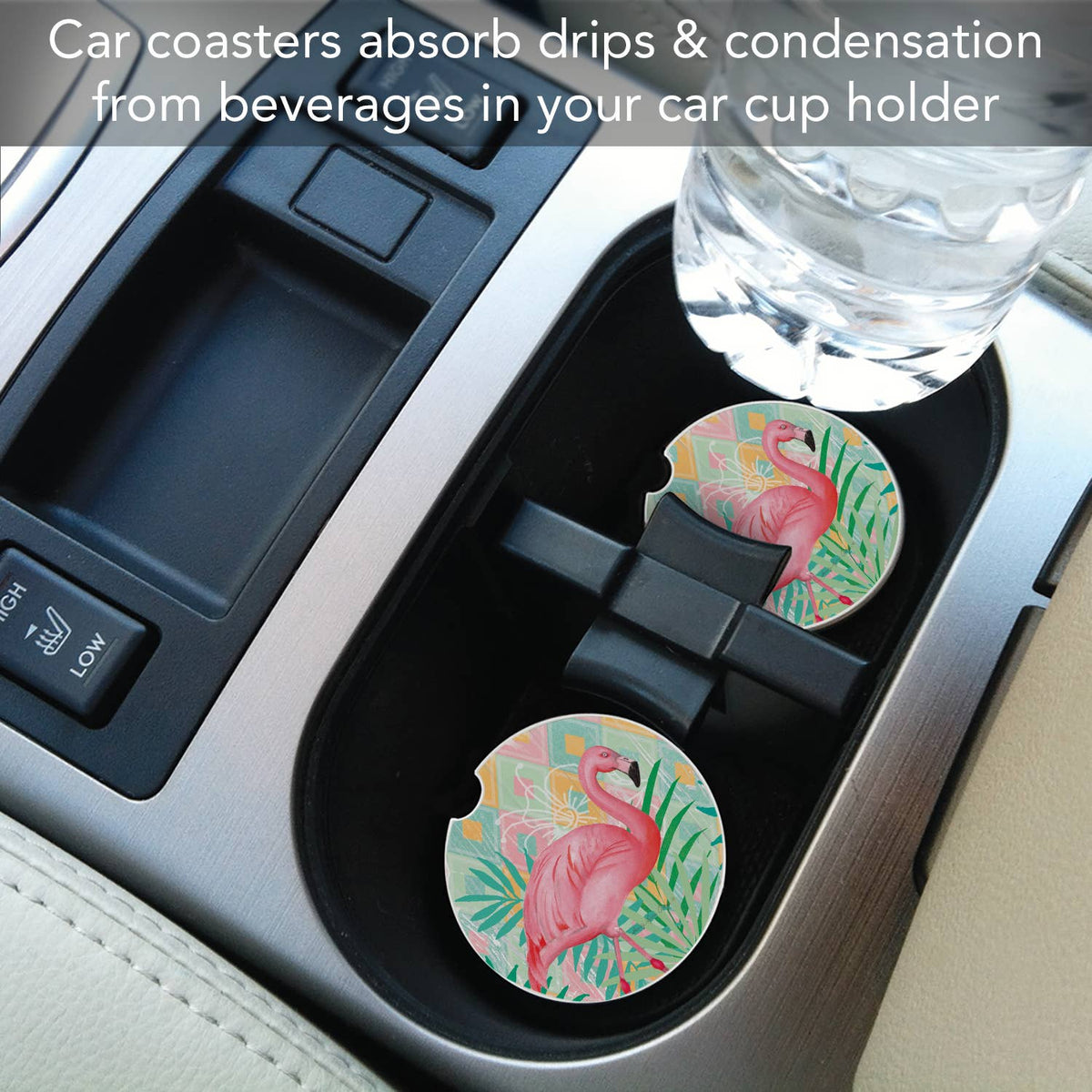 Diamond Flamingo Bulk Stone Car Coaster