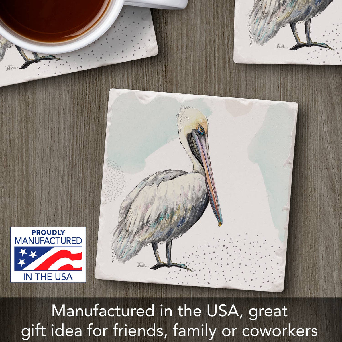 Pelican Single Absorbent Tumbled Tile Coaster