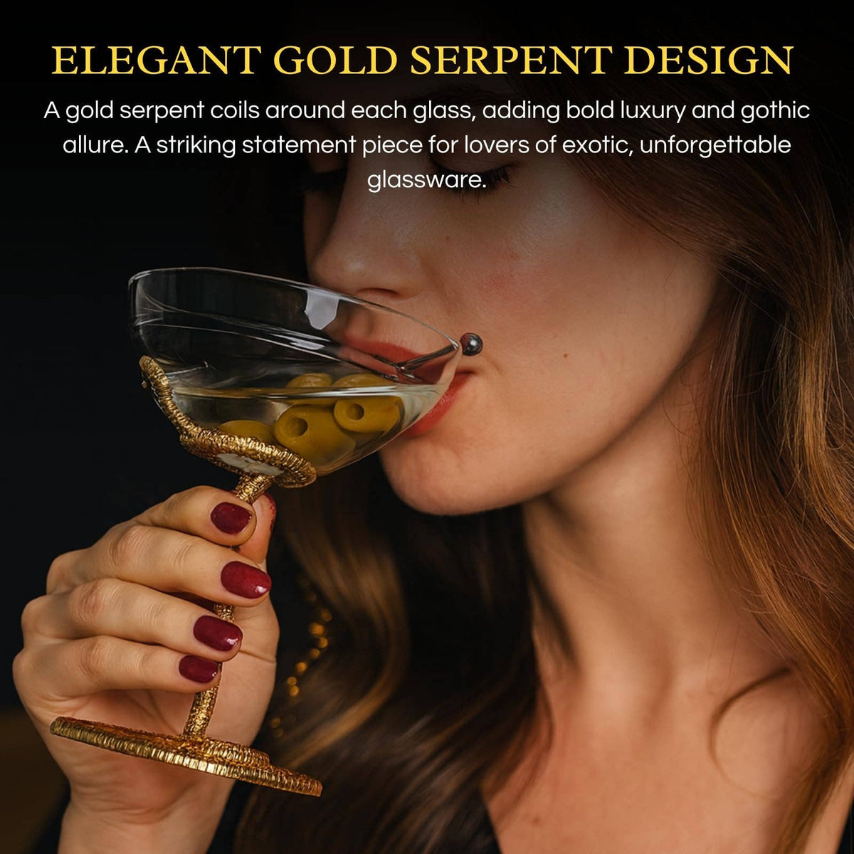 Snake Serpent Cocktail & Martini Glass -
