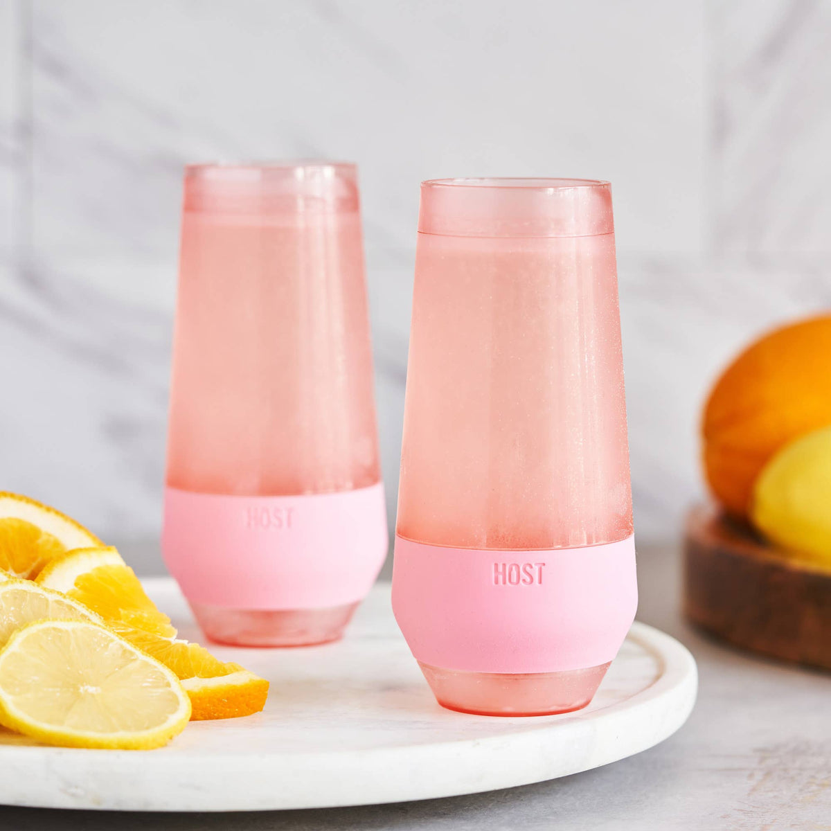 Champagne FREEZE™ Cooling Cups in Blush Tint Set of 2
