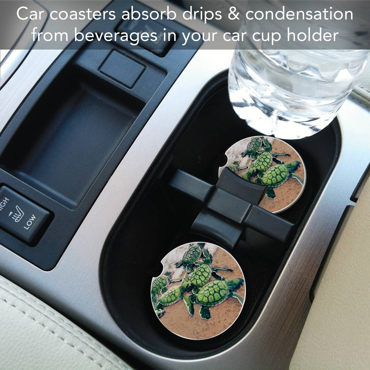 Baby Sea Turtles Stone Car Coaster Bulk