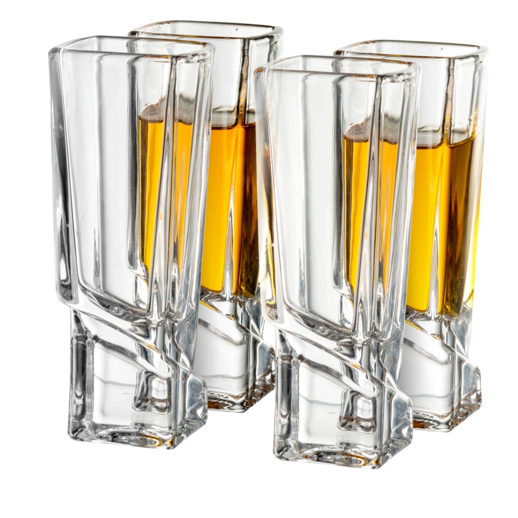 Carre Square Heavy Base Shot Glasses - 1.5 oz - Set of 4