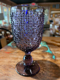 Purple Textured Goblet Glasses — Set of 4