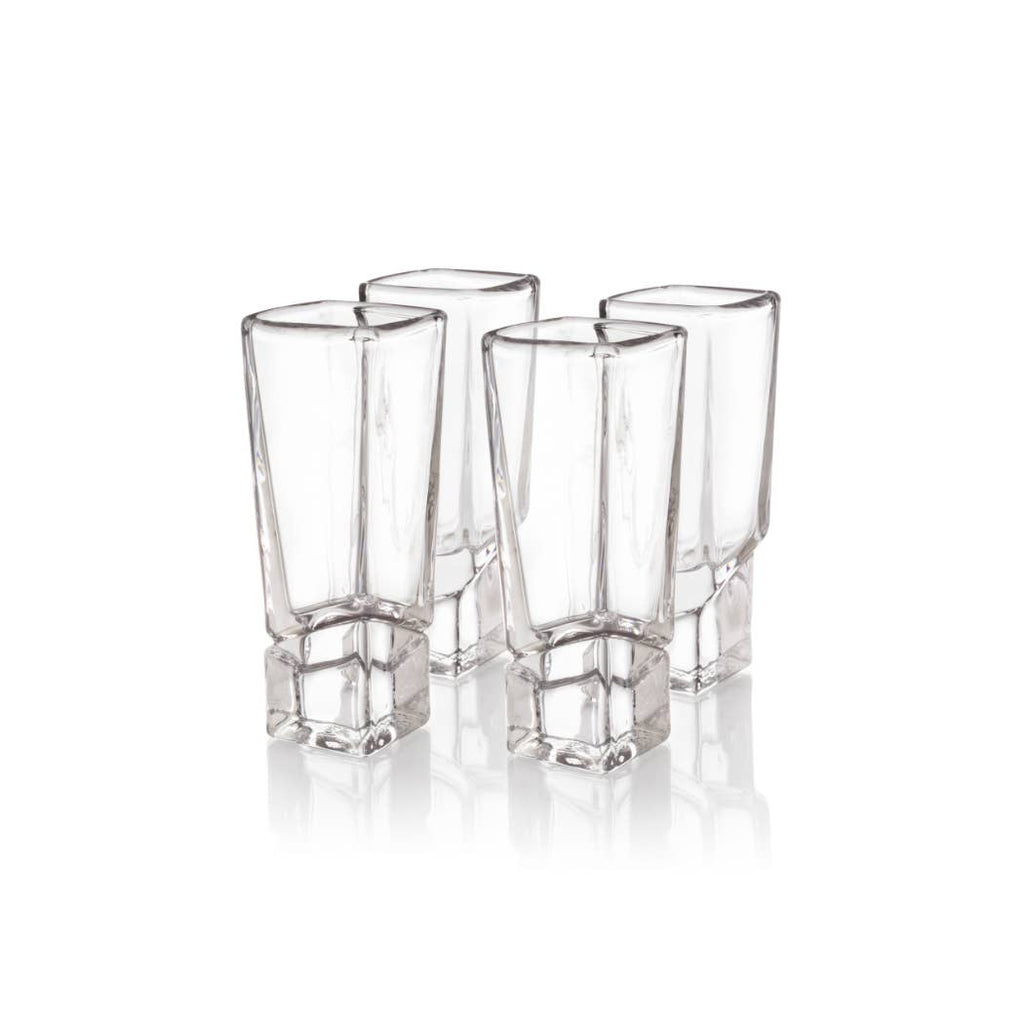 Carre Square Heavy Base Shot Glasses - 1.5 oz - Set of 4