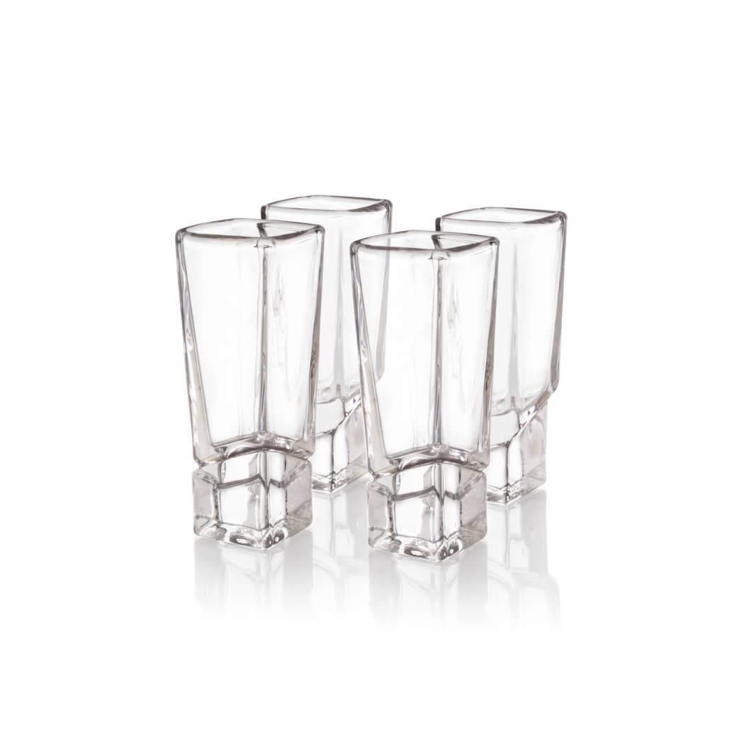 Carre Square Heavy Base Shot Glasses - 1.5 oz - Set of 4