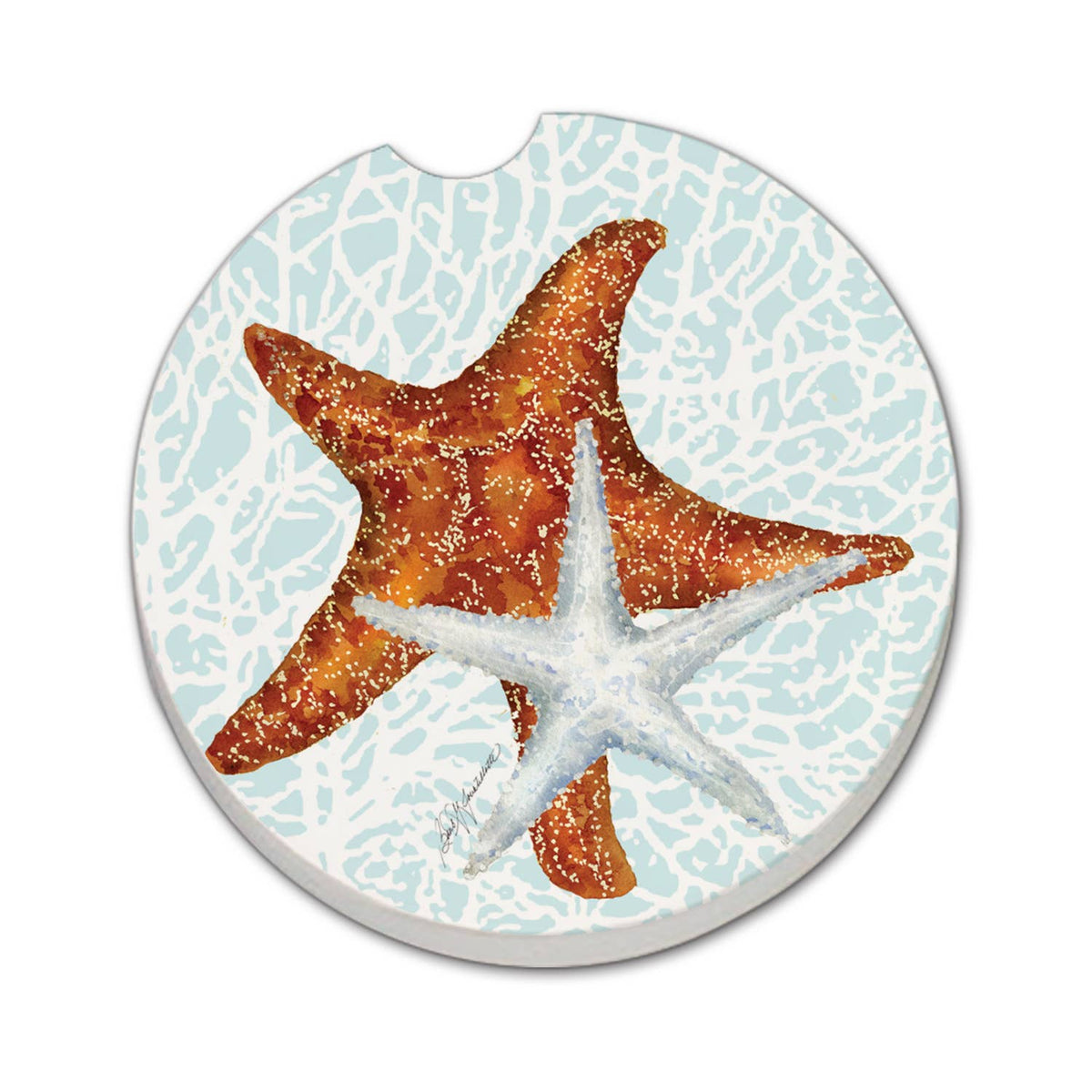 "Seas The Day Starfish"  Stone Car Coaster