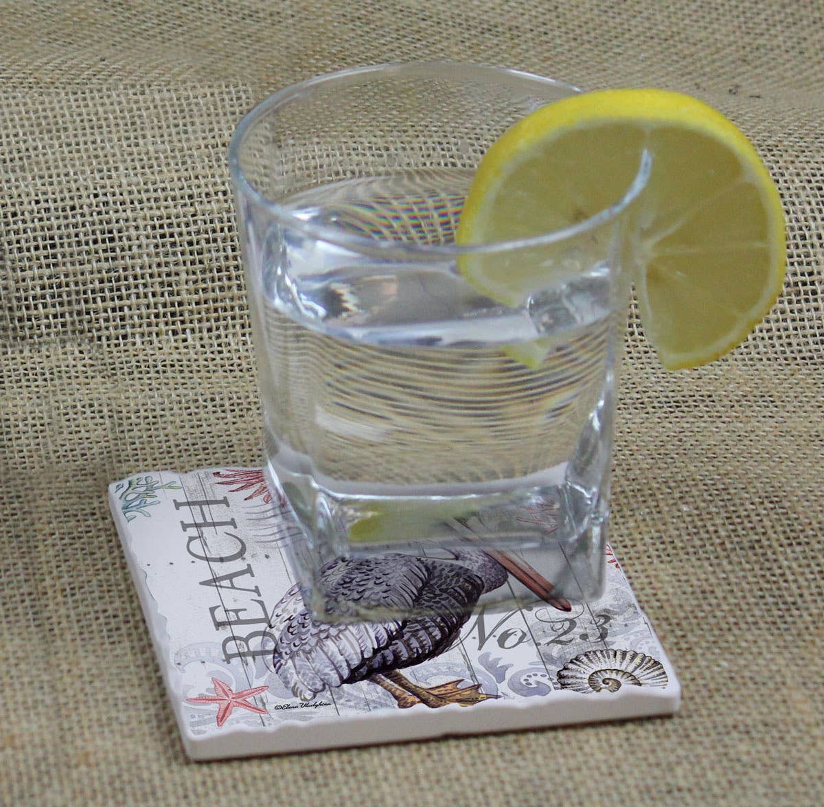 Harbor Life Single Absorbent Stone Tumbled Tile Coaster