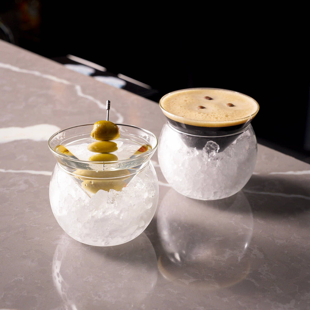 Stemless Martini Glasses with Chiller (7oz) (1pc)