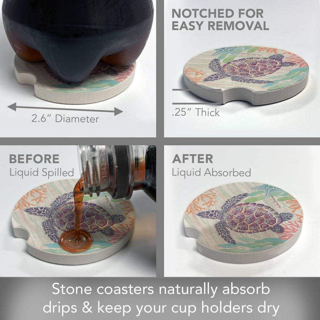 Salt and Sea Absorbent Stone Car Coaster 1 Pk