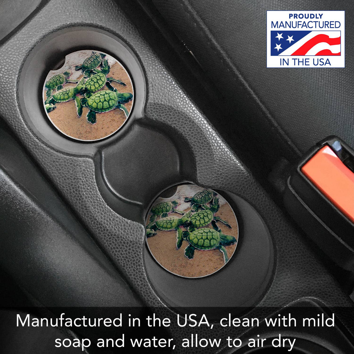 Baby Sea Turtles Stone Car Coaster Bulk