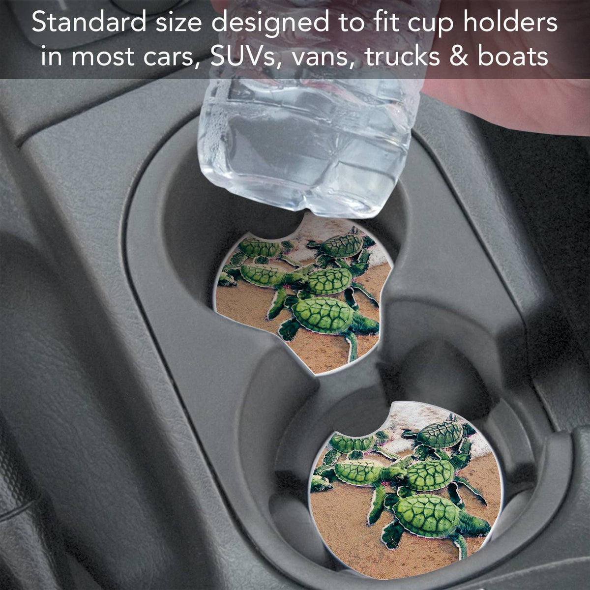 Baby Sea Turtles Stone Car Coaster Bulk