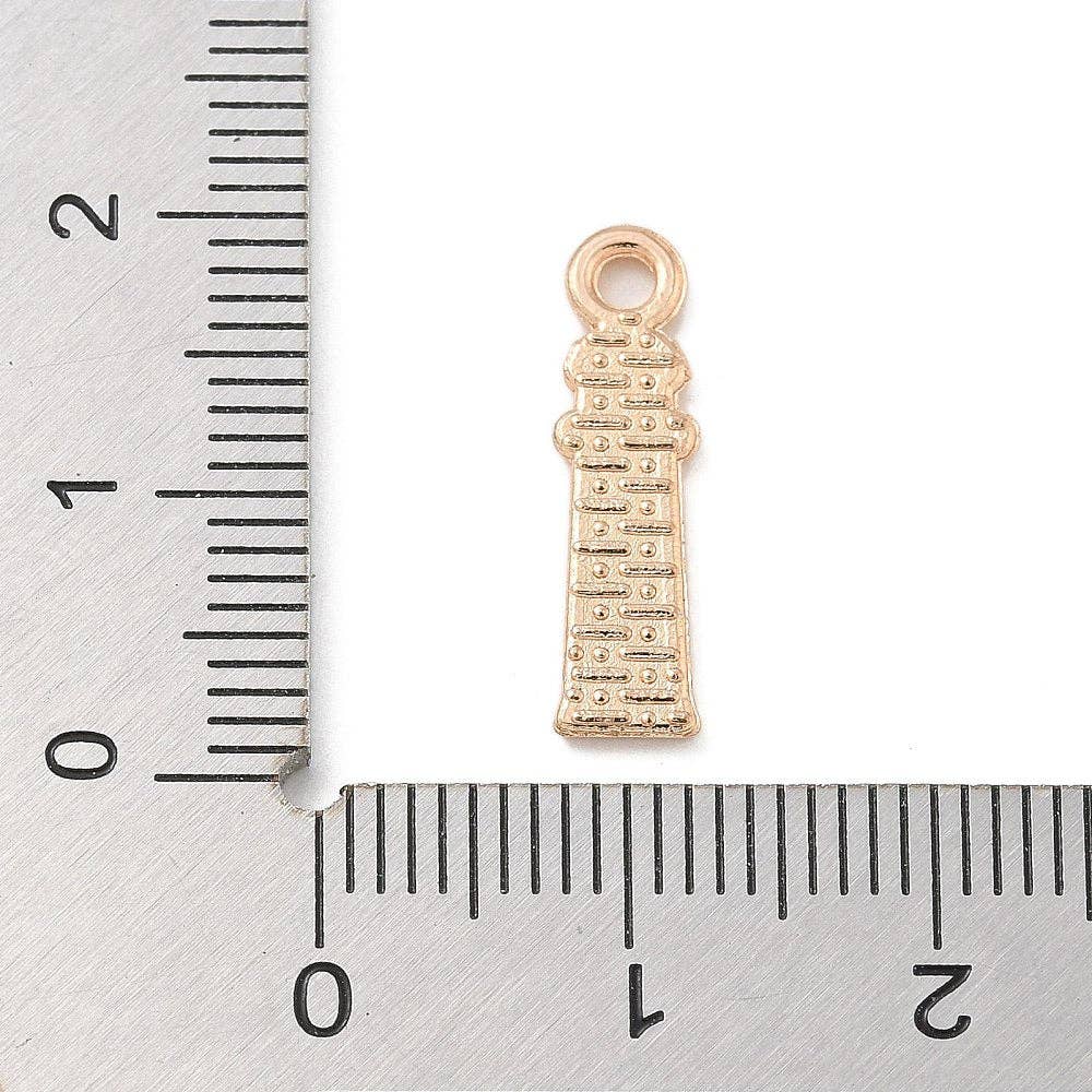 Lighthouse Gold Black Charm