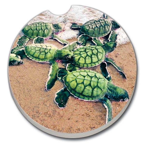 Baby Sea Turtles Stone Car Coaster Bulk