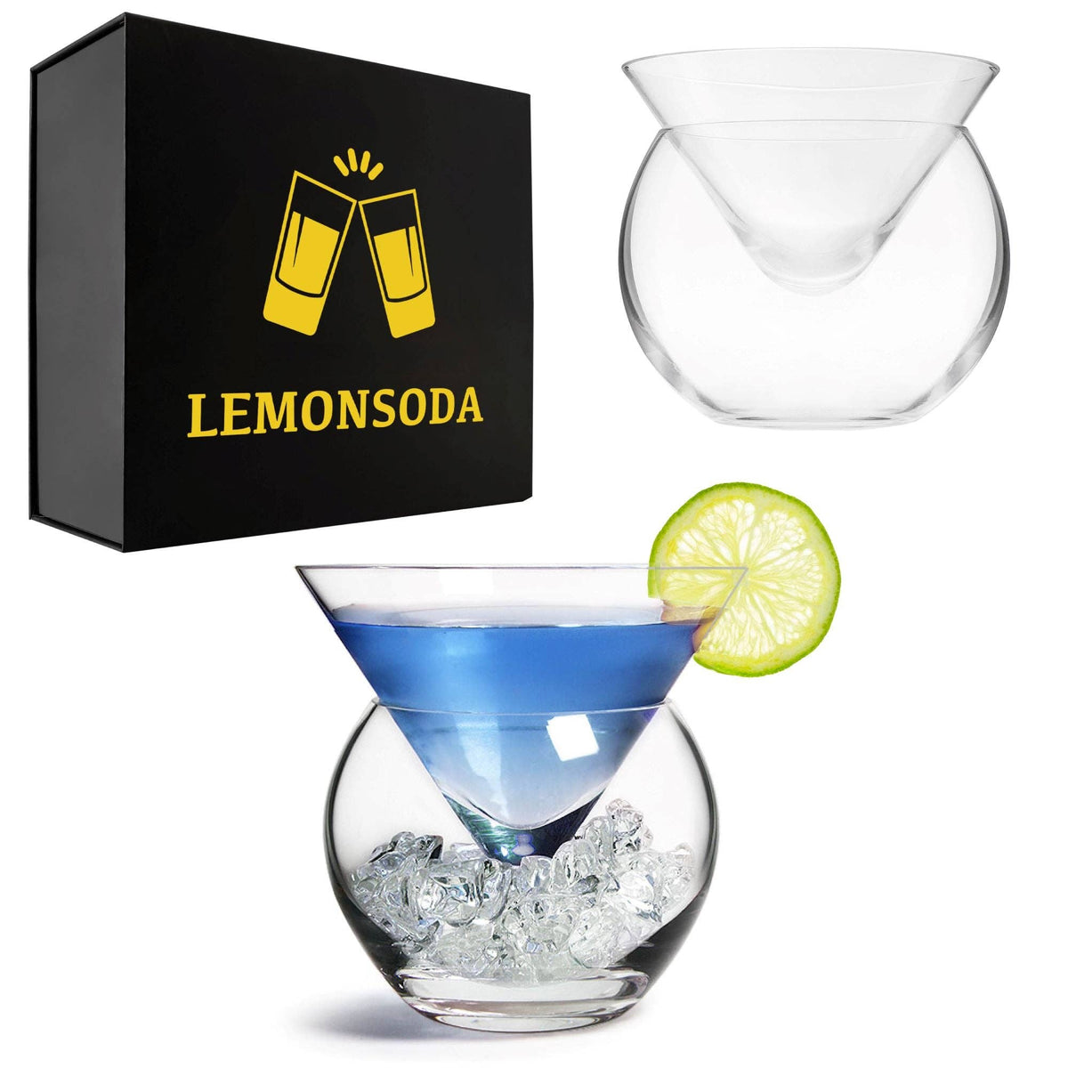 Stemless Martini Glasses with Chiller (7oz) (1pc)