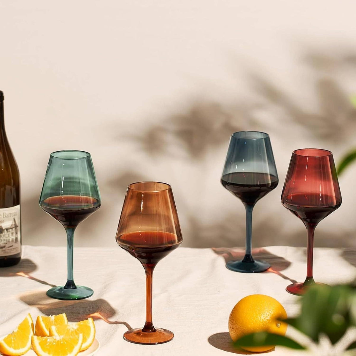 Floating Acrylic Wine Glasses 16oz –Muted Colors