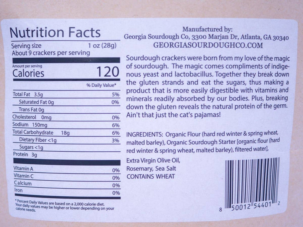 Georgia Sourdough Rosemary Olive Oil Crackers