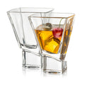 Carre Square Heavy Base Stemless Martini Glasses, 2 glasses