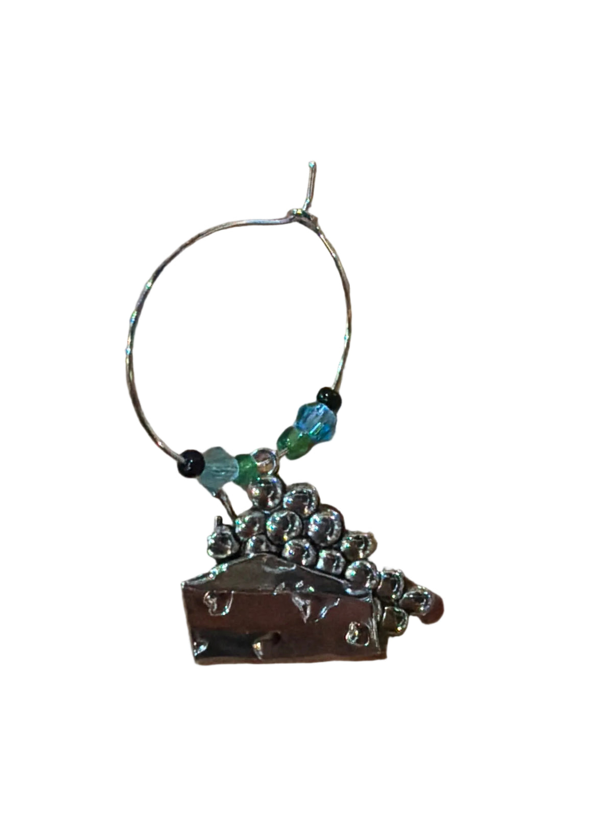 Grape & Cheese Beaded Wine Charm
