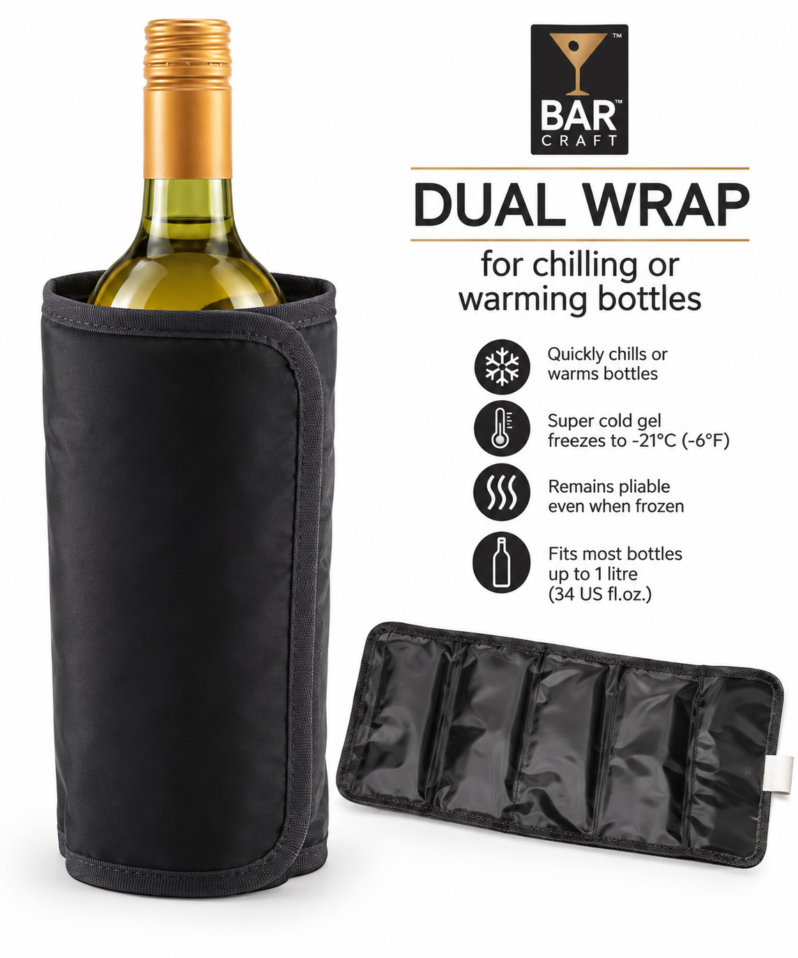 BarCraft Dual Wrap Bottle Chiller & Warmer