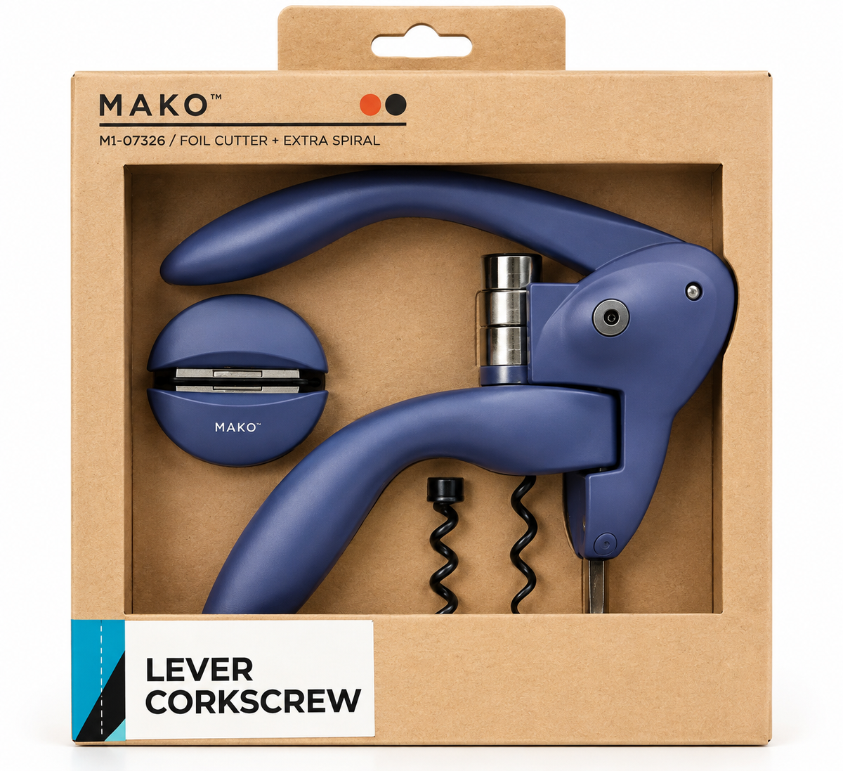 Mako Lever Corkscrew Set with Foil Cutter
