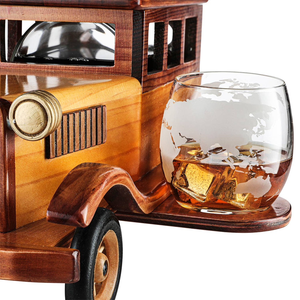 Old Fashioned Car Whiskey Decanter Set, Very Large 15" x 13"
