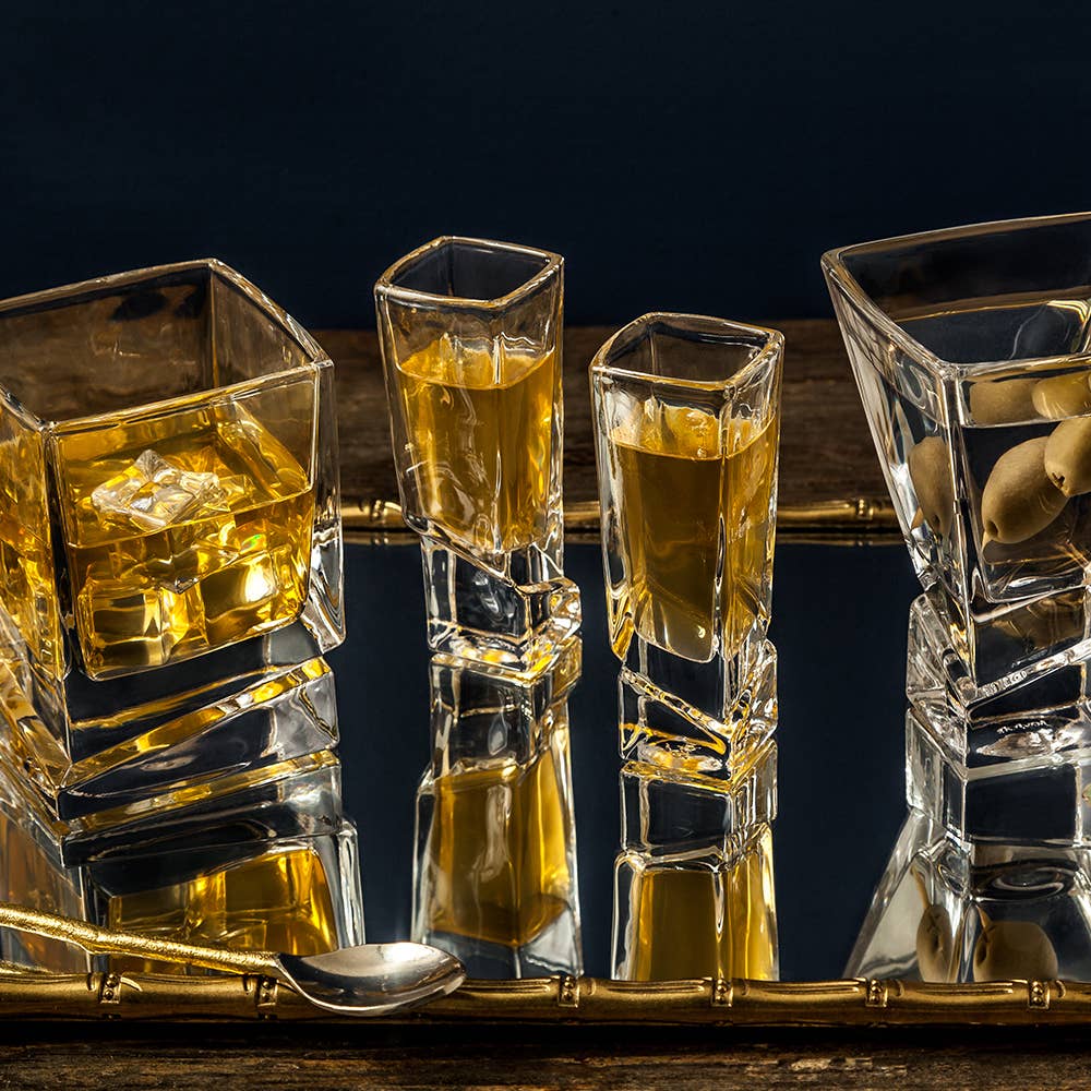 Carre Square Heavy Base Shot Glasses - 1.5 oz - Set of 4