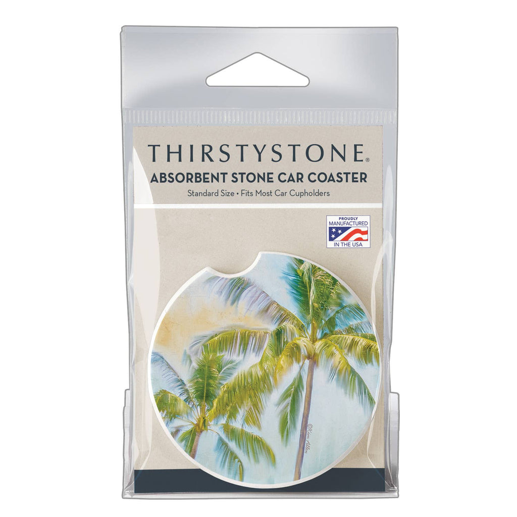Sunset Palms 1pk Absorbent Stone Car Coaster