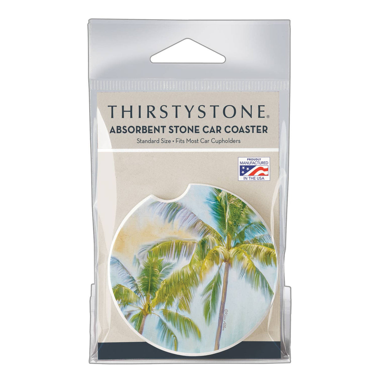 Sunset Palms 1pk Absorbent Stone Car Coaster