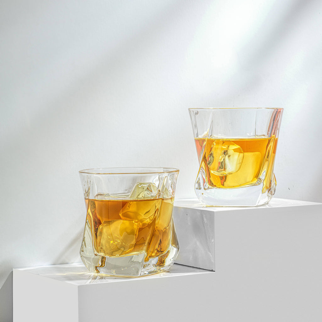 Aurora Crystal Whiskey Glasses, Set of 2