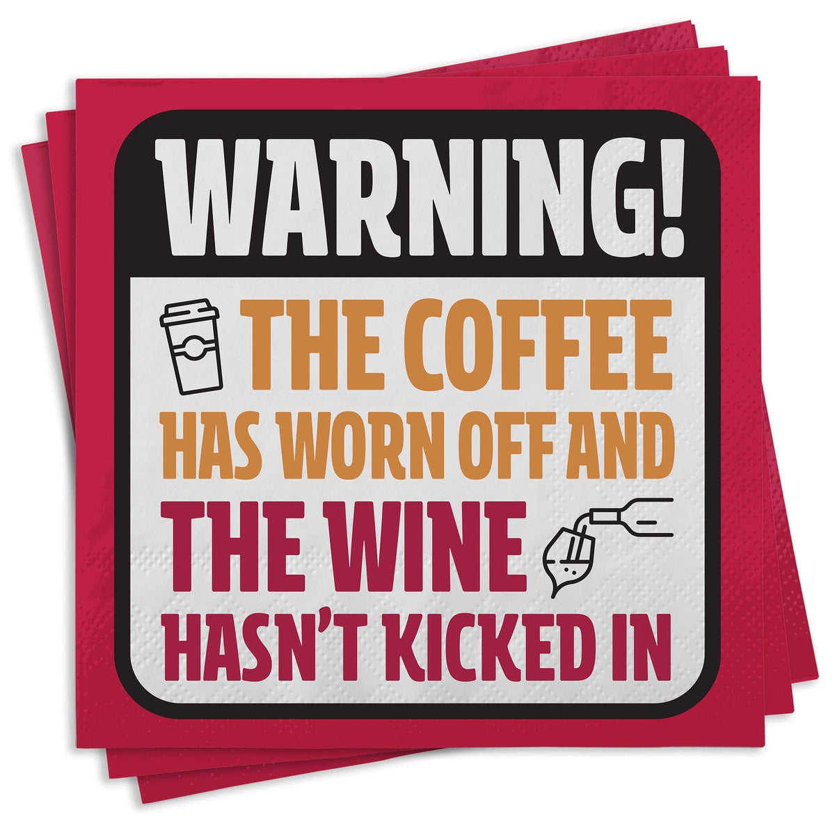 Funny Cocktail Napkins - Warning!