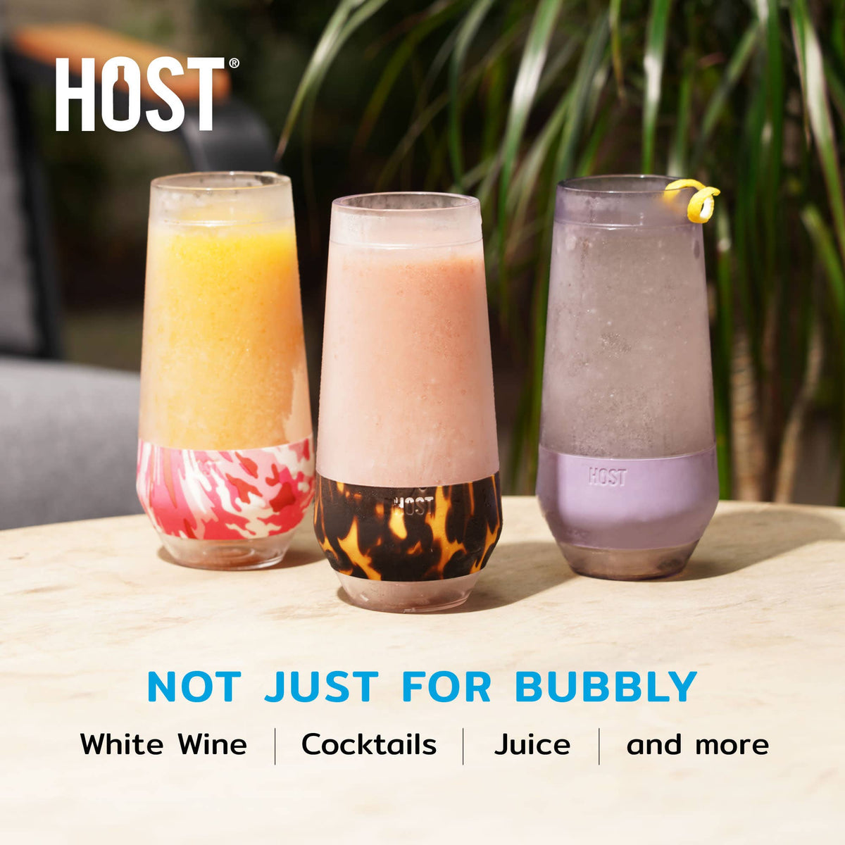 Champagne FREEZE™ Cooling Cups in Blush Tint Set of 2