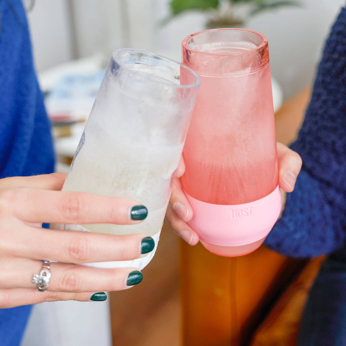 Champagne FREEZE™ Cooling Cups in Blush Tint Set of 2