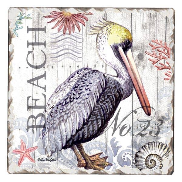 Harbor Life Single Absorbent Stone Tumbled Tile Coaster