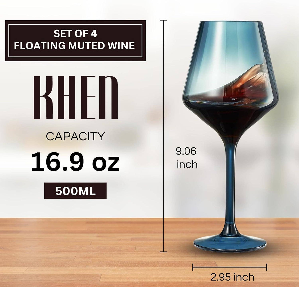 Floating Acrylic Wine Glasses 16oz –Muted Colors