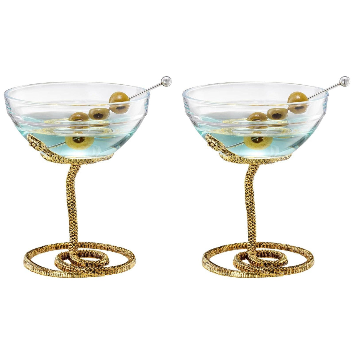Snake Serpent Cocktail & Martini Glass -