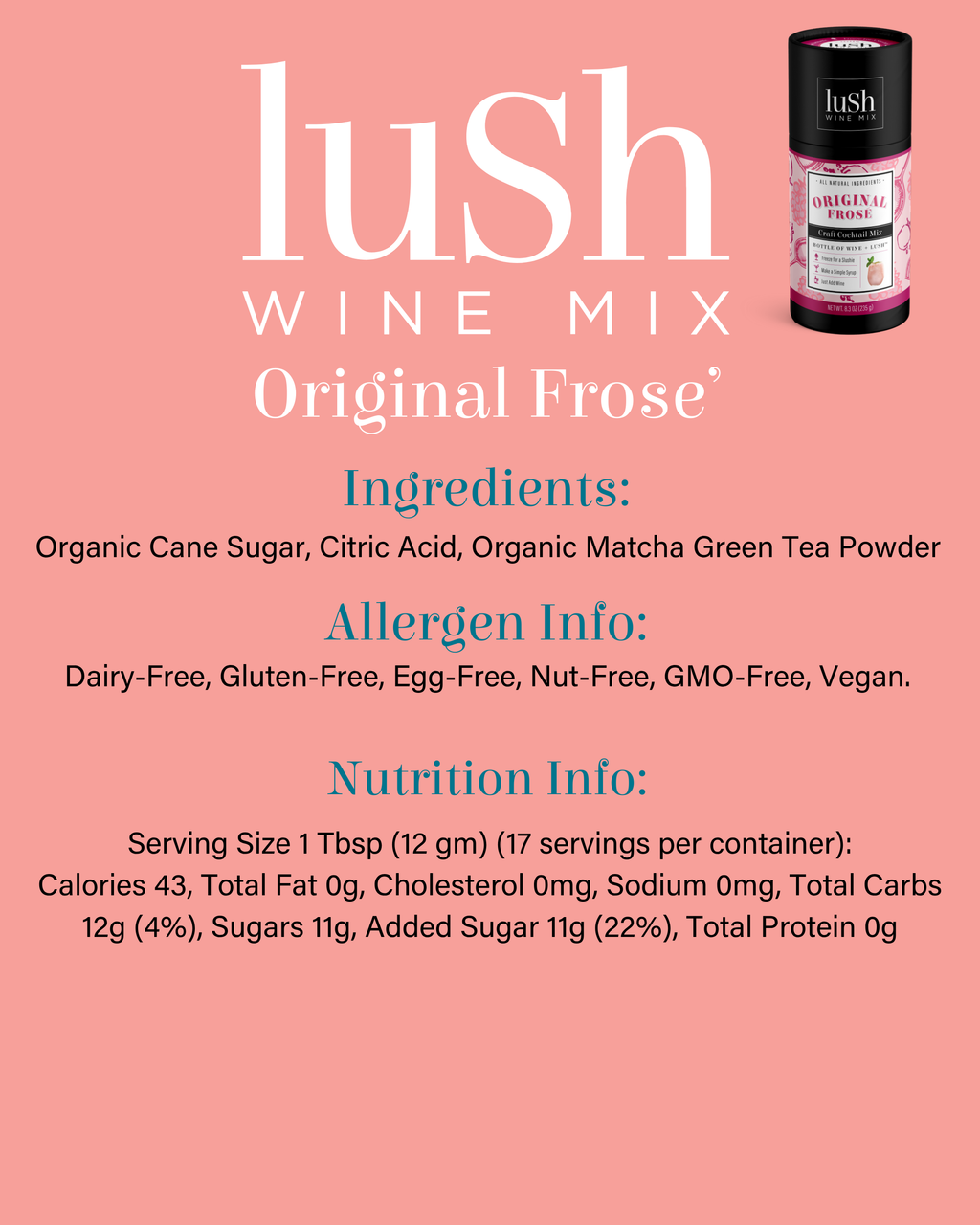 Lush Original Frose Wine Slushie - 8+ Organic Cocktails Mocktails