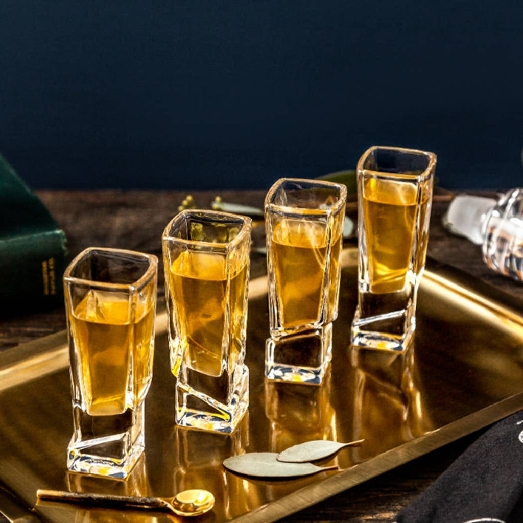 Carre Square Heavy Base Shot Glasses - 1.5 oz - Set of 4
