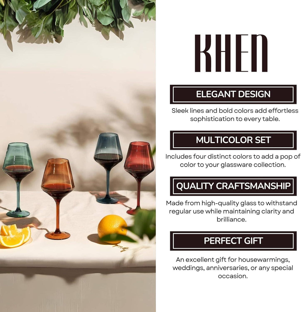 Floating Acrylic Wine Glasses 16oz –Muted Colors