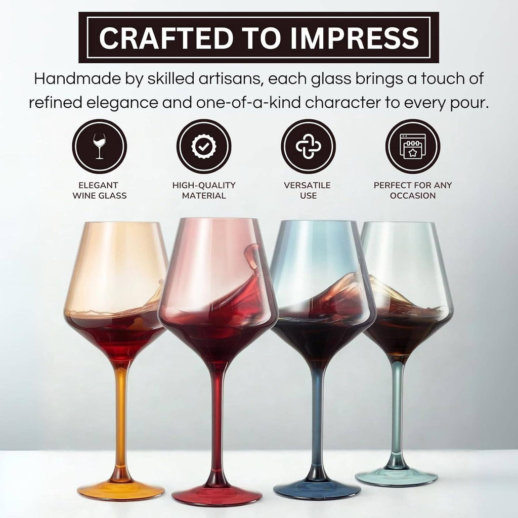 Floating Acrylic Wine Glasses 16oz –Muted Colors
