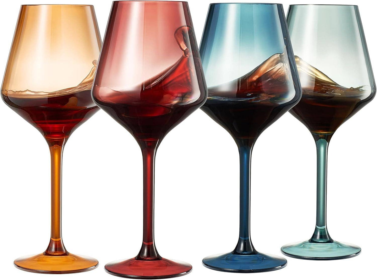 Floating Acrylic Wine Glasses 16oz –Muted Colors